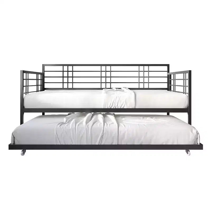 Lettino in metallo con letto estraibile