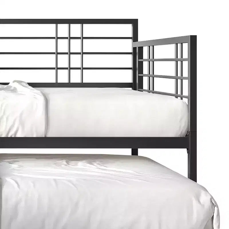 Lettino in metallo con letto estraibile