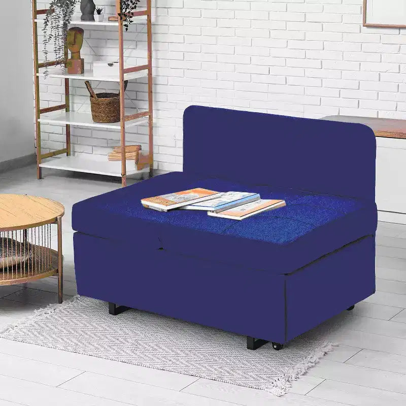 Poltrona Letto Trasformabile 3-in-1, Divano Letto Estraibile con Schienale Regolabile in 5 Posizioni e Tessuto in Finto Lino
