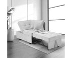 3-in-1 Sleeper Sofa Chair Bed, 5-position Adjustable Backrest Pull Out Sofa Bed with Faux Linen Sofa Fabric