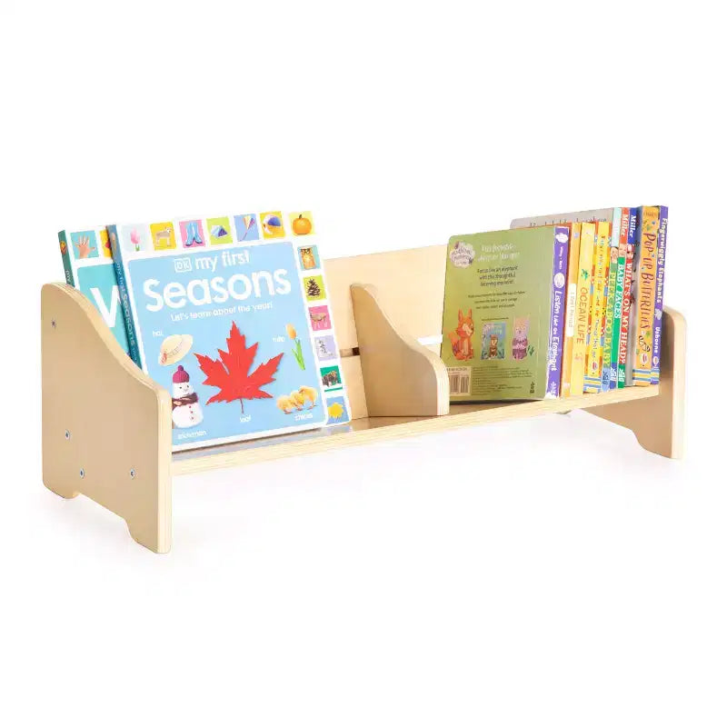 Espositore da tavolo per libri - Naturale: Espositore e portaoggetti per libri per aula e sala giochi per bambini