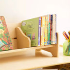 Espositore da tavolo per libri - Naturale: Espositore e portaoggetti per libri per aula e sala giochi per bambini